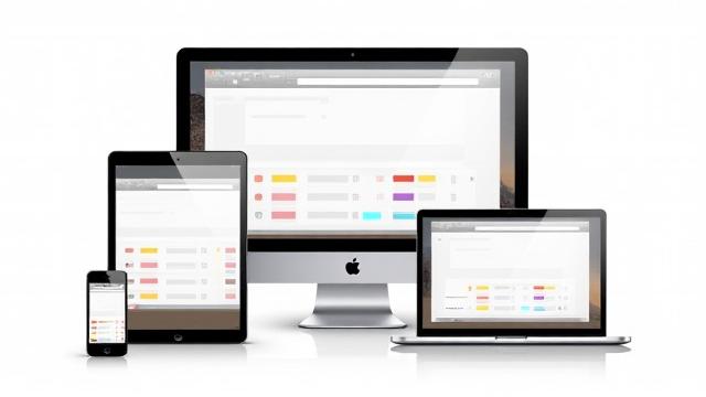 Responsive Webdesign Kursbild mit verschiedenen Gerätebildschirmen